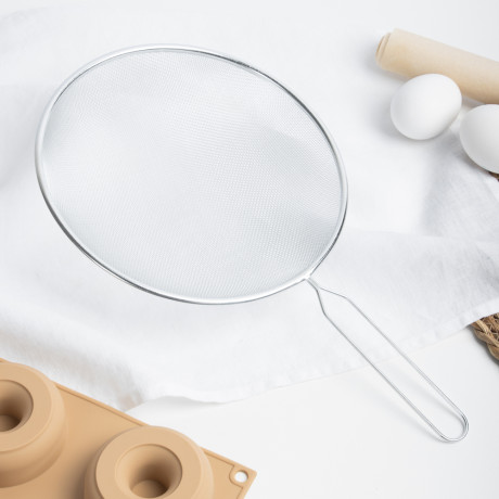 Сито с ободом и ручкой 21см, металл