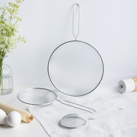 Сито с ободом и ручкой 21см, металл
