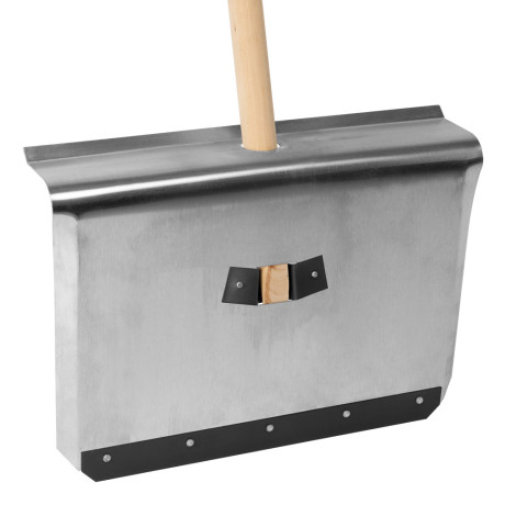 Лопата для уборки снега тротуарная, алюминиевая,500х400х1420мм, деревянный черенок, Сибртех