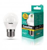Camelion Шар G45 E27 12W (990lm 220°) 3000K 2K матов. 90x47 пластик LED12-G45/830/E27
