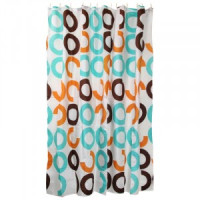 Штора для ванной комнаты полиэстер 180*180см,12колец,Цветные круги,SC-PE-30,311960/Рыжий кот