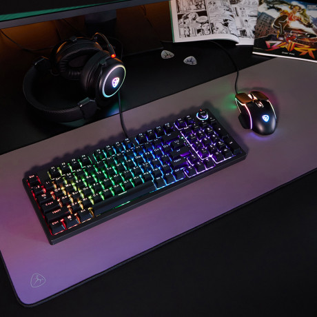 BY Игровая клавиатура проводная механическая Scutum FULL SIZE 96 кл., Outemu "Brown", RGB, 2м