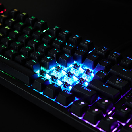 BY Игровая клавиатура проводная механическая Scutum FULL SIZE 96 кл., Outemu "Brown", RGB, 2м