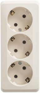 Systeme Electric Этюд роз. ОУ 3 мест. крем. (пл.осн., земля) PA16-011K (9!)