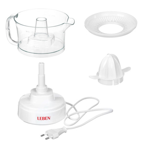 LEBEN Соковыжималка для цитрусовых, 25Вт, встроенная емкость для сока 0,5л, пластик