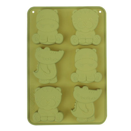VETTA Форма для выпечки 6 ячеек 23,5х16х2см "Зверята", силикон, 3 цвета