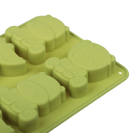 VETTA Форма для выпечки 6 ячеек 23,5х16х2см "Зверята", силикон, 3 цвета