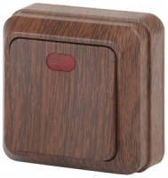 ЭРА Intro Quadro выкл.ОУ 1 кл.. индик., 10А-250В, IP20, венге 8818