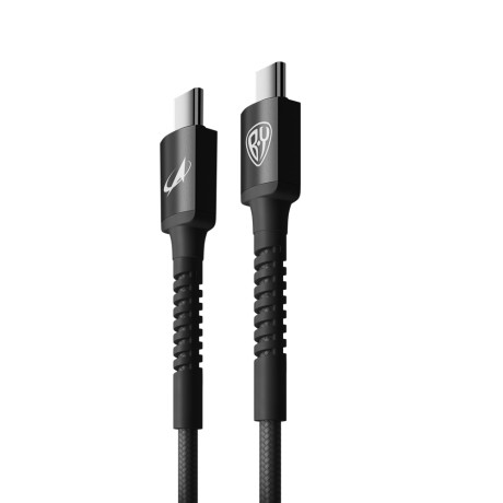 BY Роскосмос Кабель для зарядки XXL Type-C-Type-C, 1,5м, Быстрая зарядка 3А, PD 65W, черный