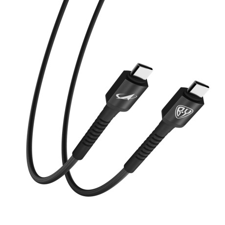 BY Роскосмос Кабель для зарядки XXL Type-C-Type-C, 1,5м, Быстрая зарядка 3А, PD 65W, черный
