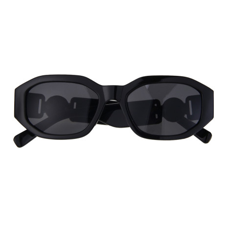 РЫЖИЙ Очки солнцезащитные, пластик, металл, 142x37мм, черные