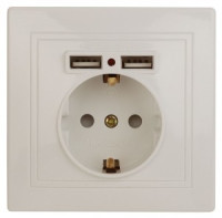 ЭРА Intro Plano роз. СУ 1 мест. земля шторки, 16А+2хUSB 2,1А, сл.кость 1-410-02 53943