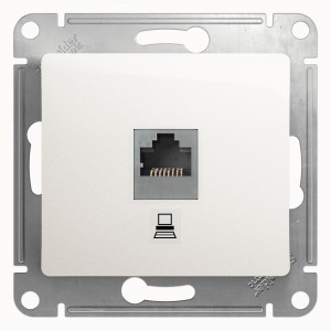Systeme Electric GLOSSA мех. роз. комп. СУ 1 мест. перламутр (пл.осн. RJ45) GSL000681K (10!)