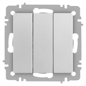 ЭРА Intro Accent мех. выкл. СУ 3 кл. 10А 250В, алюминий 6-106-03