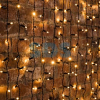 Гирлянда св/д Дождь 2x0,8м, черный провод, ТЕПЛЫЙ БЕЛЫЙ без б/п (634330) 235-286 Neon Night