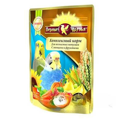 Верные друзья Корм для волнистых попугаев Овощи и Фрукты 500г x10