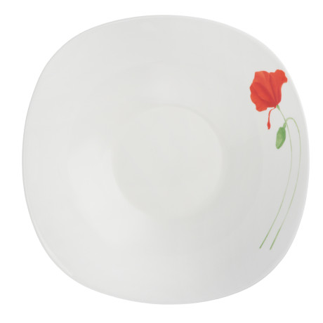 MILLIMI Маки Салатник, опаловое стекло, 1430мл, 23х6.7см, квадратная форма