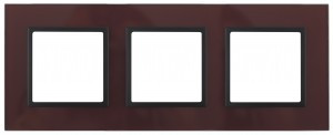ЭРА 14 Elegance рамка СУ 3 мест.стекло, бордо+антр 14-5103-25 5497