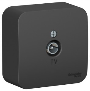 Systeme Electric BLANCA роз. TV ОУ 1 мест. антрацит(пл.осн окон., RG6, 1dB, изол.пл)BLNTA000016(18!)