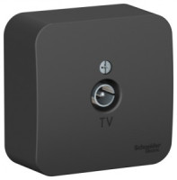 Systeme Electric BLANCA роз. TV ОУ 1 мест. антрацит(пл.осн окон., RG6, 1dB, изол.пл)BLNTA000016(18!)