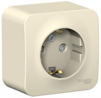 Systeme Electric BLANCA роз. ОУ 1 мест. 16А молоч. (пл.осн., земля, штор.) BLNRA011102 (12!)