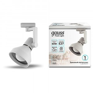 Gauss св-к трековый на шинопр. E27 220V IP20 112x230 конус бел 1-фазный TR014