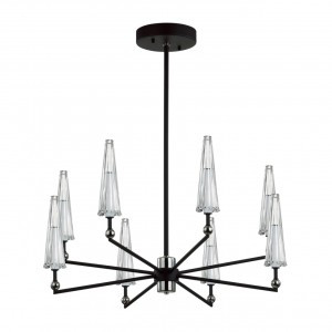 ODEON LIGHT 5429/39L MODERN ODL_EX24 черн/прозр/стекло/акрил Люстра LED 39W 3000K 1330lm FUNGO