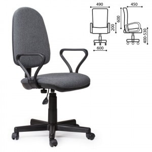 Кресло оператора "Prestige", с подлокотниками, серое 531492