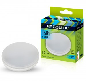 Ergolux GX53 св/д 15W(1425lm) 4000K 4K матовая 74x28 LED-GX53-15W-GX53-4K