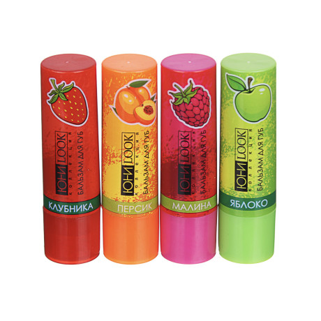 Бальзам для губ тм ЮL, 3,5г, яблоко, персик, малина, клубника