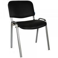 Стул Helmi HL-F01 &quot;Изо&quot;, каркас хром, обивка кожзам черный Арт.330630