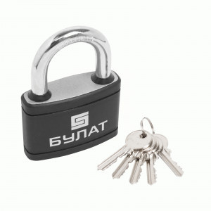 Замок навесной БУЛАТ ВС 367 ПЛ чугунный в пластике 5кл. d=12мм (24,6)