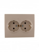 Lezard KARINA роз. СУ 2 мест. 16А земля, керамика крем (корп. ABS) 707-0300-127