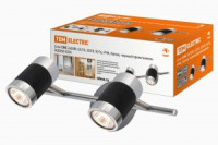 TDM св-к накл Спот СНС 2х50W GU10  IP44  80x300x150 черный/хром/никель Канна SQ0358-0226