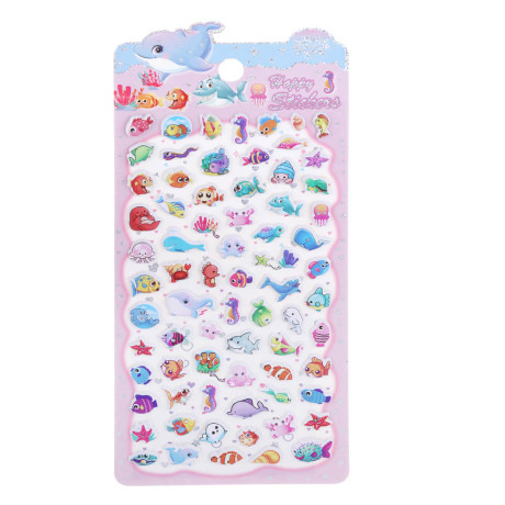 Набор наклеек "Каваи" 10х21,7см, объёмные, пластик, микс 8 дизайнов