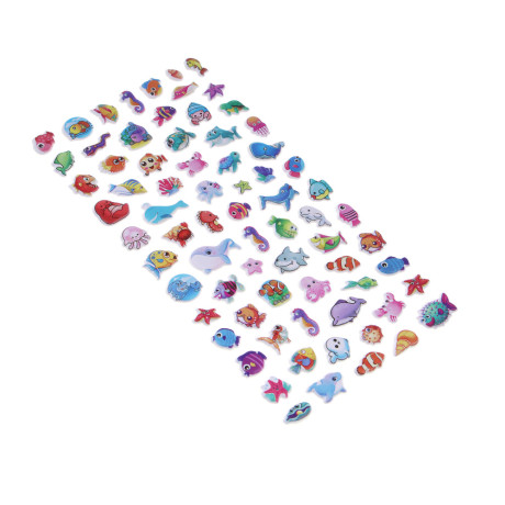 Набор наклеек "Каваи" 10х21,7см, объёмные, пластик, микс 8 дизайнов