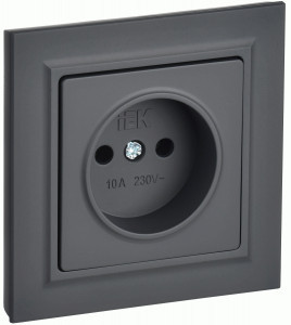 IEK BRITE роз. СУ 1 мест. 10А графит РСР10-1-0-БрГ BR-R10-10-K53-F