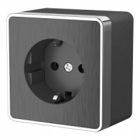 Werkel роз. ОУ 1 мест. 16A земля Gallant (графит рифленый) W5071004 a051339