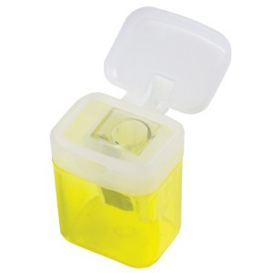 Точилка STAFF "OfficeBox", с контейнером и крышкой, прям., тонированный ассорти, 226533