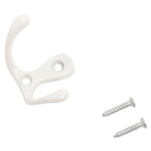 Крючок-вешалка мебельн 2-рожк СТАНДАРТ 002 BL мат.белый Инд. уп. на подвесе (720,60,10!!!)