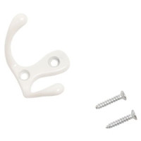 Крючок-вешалка мебельн 2-рожк СТАНДАРТ 002 BL мат.белый Инд. уп. на подвесе (720,60,10!!!)