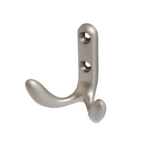 Крючок-вешалка мебельн 2-рожк СТАНДАРТ 335 SN мат. никель Инд. уп. на подвесе (600,50)