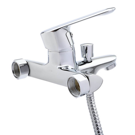 RAIN Смеситель для ванны Оникс, короткий излив, душ. набор, картридж 35мм, латунь, хром