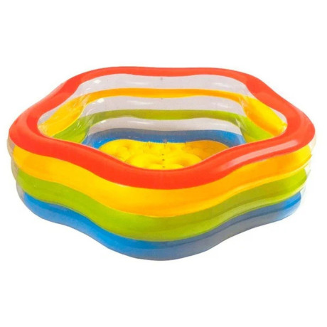 INTEX Бассейн надувной "Цвета лета", 466л, 185x180x53см надувное дно, рем комплект, от 3 лет, 56495