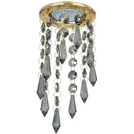 Ecola CR1001 MR16 GU5.3 св-к с хрустал. Подвес под скос Тонир./Золото 210x84 FG16RVECB (10!)