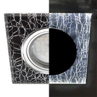 Ecola LD1651 MR16 GU5.3 св-к Стекло Квадрат Кол.лед подсветка 4K Черн/Хром 25x90х90 SE1651EFF (10!)