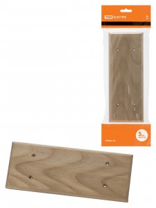 TDM Накладка на бревно под роз./выкл. ОУ деревянная  НБУ 1Пх3 260 мм, под покраску SQ1821-0320