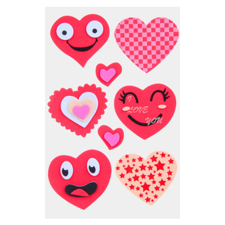 Fntastic Набор наклеек декоративных, 22x12,5 см, ПЕВА, сердечки, 5 дизайнов