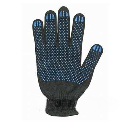 Перчатки х/б с ПВХ (черные) 10 класс 3 нити 41 грамм х10