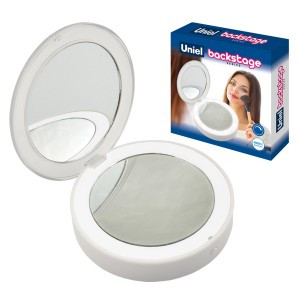 Uniel зеркало карманное с подсветкой (2xAAA не в/к) белый (1Х+2Х) ULK-F70 2AAA WHITE